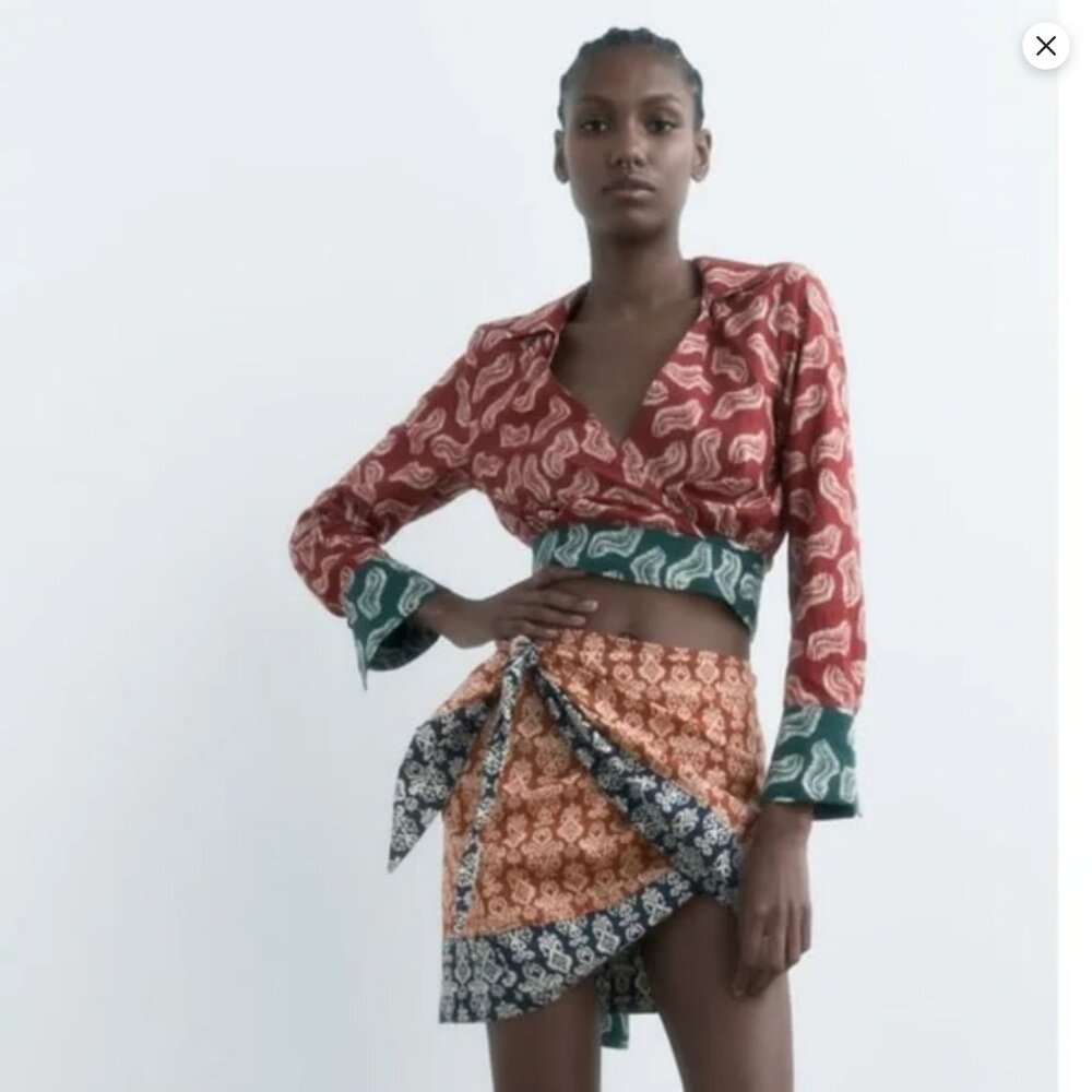 Zara Mina Wrap Mini Skirt